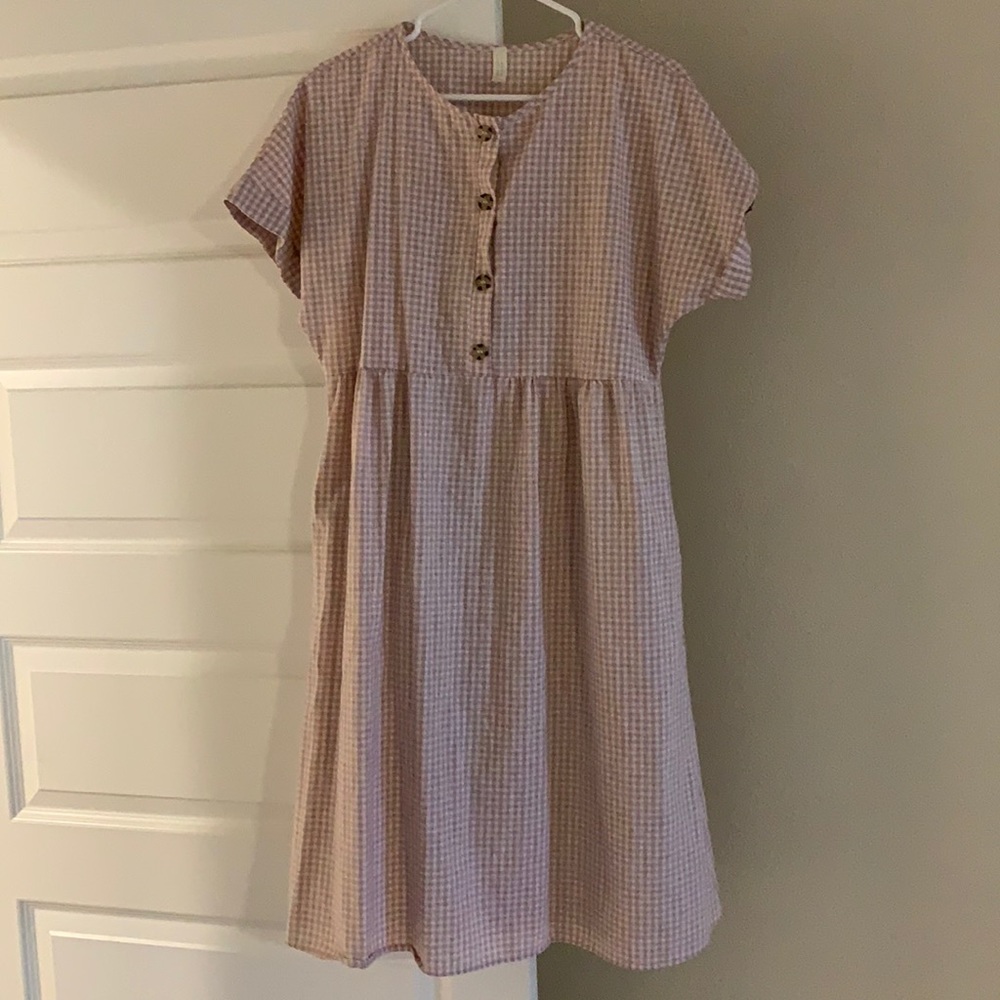 Pink button up dress